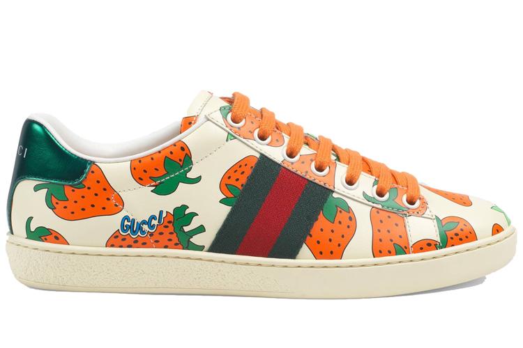Кеды женские GUCCI Ace Strawberry White, strawberry white, 35.5 EU