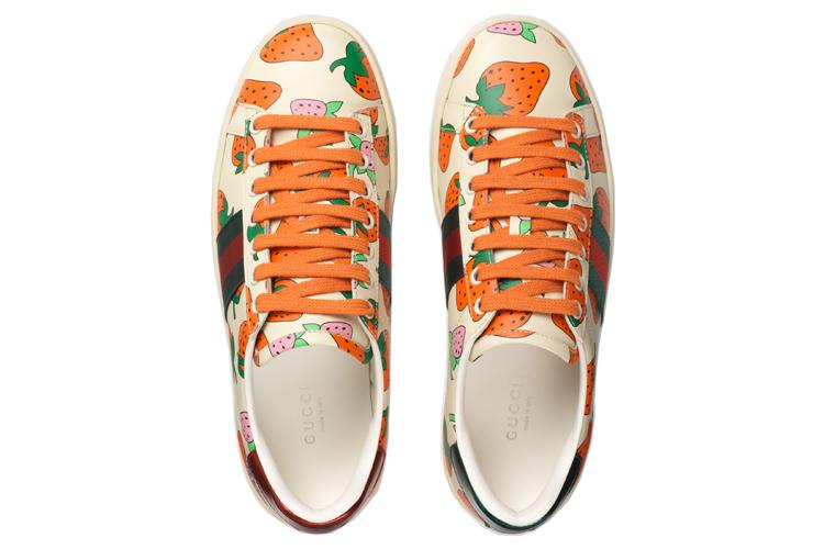 Кеды женские GUCCI Ace Strawberry White, strawberry white, 35.5 EU