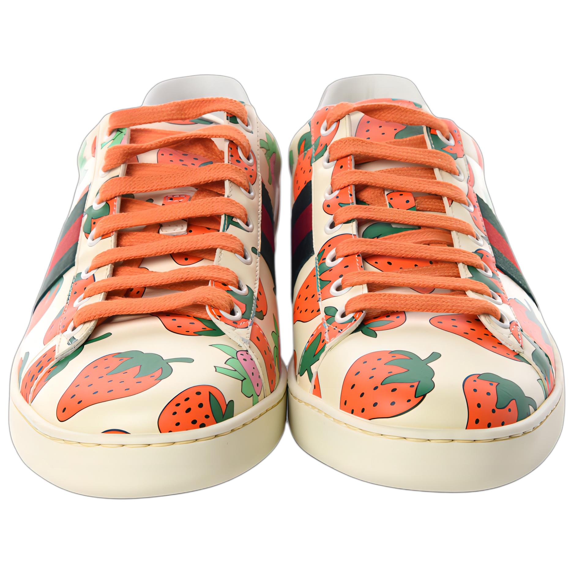 Кеды женские GUCCI Ace Strawberry White, strawberry white, 35.5 EU