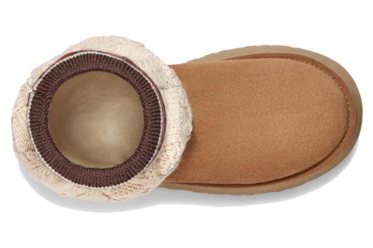 Сапоги женские UGG Classic Sweater Letter Boot каштановые, 40 EU