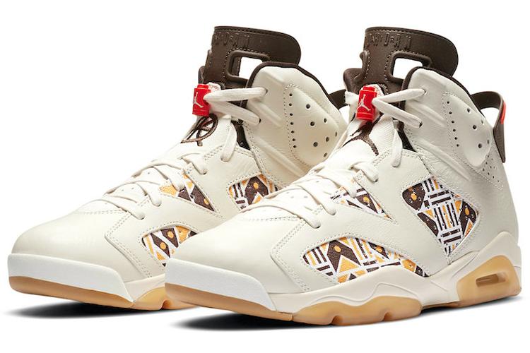 Баскетбольные кроссовки мужские Air Jordan 6 Retro Quai 54 Sail Brown, 41 EU