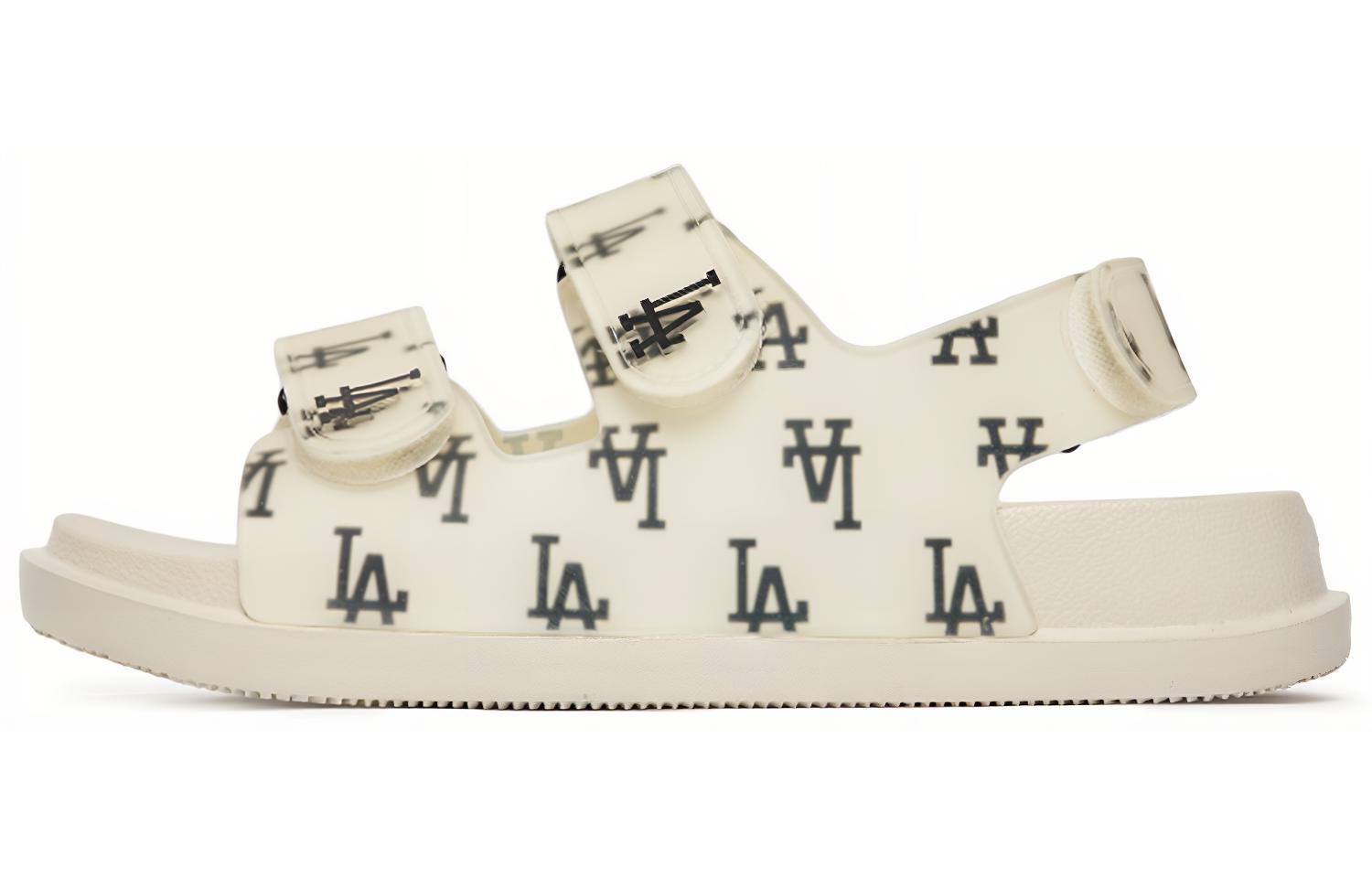 Сандалии унисекс MLB 3ASDSD423-07WHS экрю/чёрный