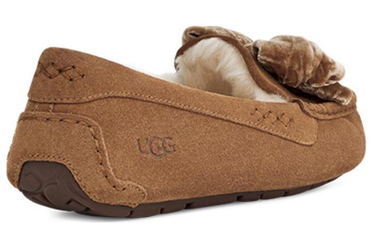 Мокасины женские UGG Leisure Fluff Bow Mini Loafers коричневые, 36 EU
