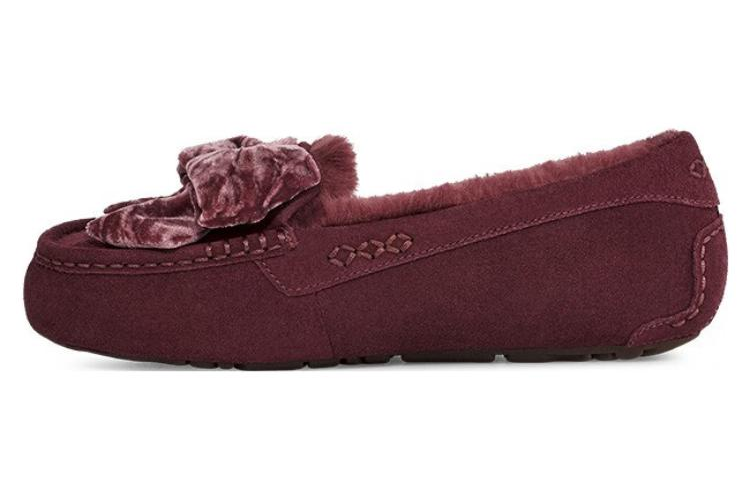 Мокасины женские UGG Leisure Fluff Bow Mini Loafers коричневые, 36 EU