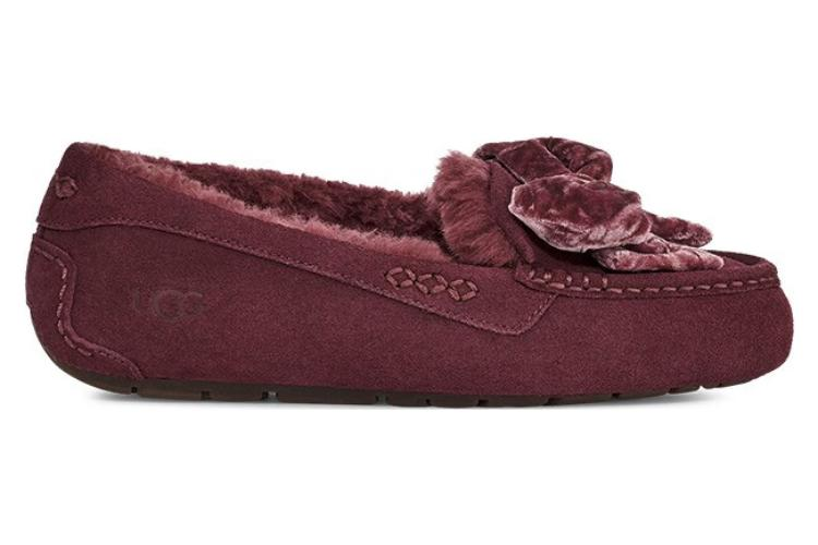 Мокасины женские UGG Leisure Fluff Bow Mini Loafers коричневые, 36 EU