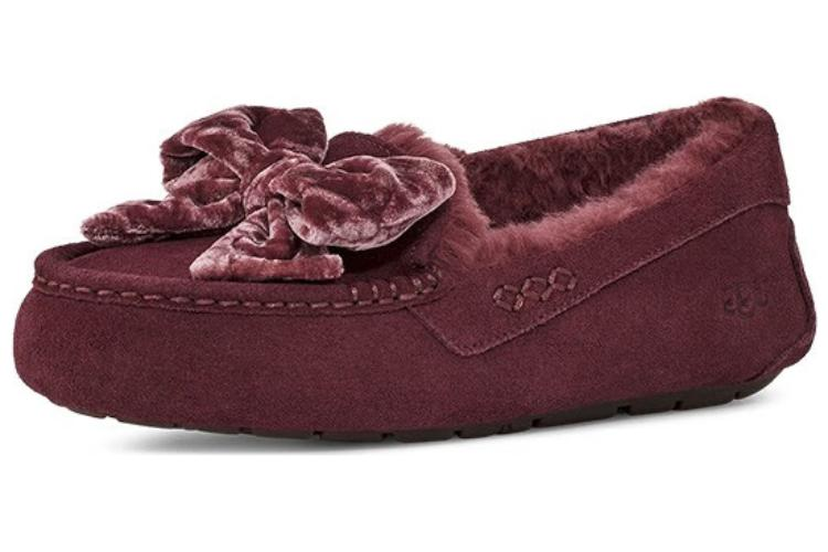 Мокасины женские UGG Leisure Fluff Bow Mini Loafers коричневые, 36 EU