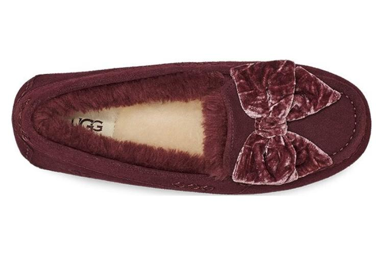 Мокасины женские UGG Leisure Fluff Bow Mini Loafers коричневые, 36 EU