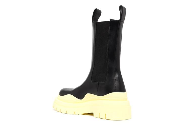 Полусапоги женские Bottega Veneta Tire черные-желтые, 35.5 EU