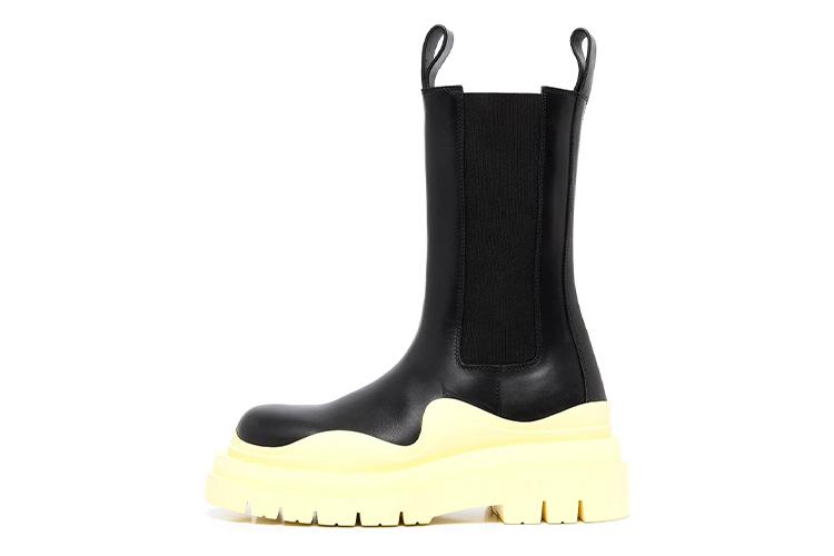 Полусапоги женские Bottega Veneta Tire черные-желтые, 35.5 EU