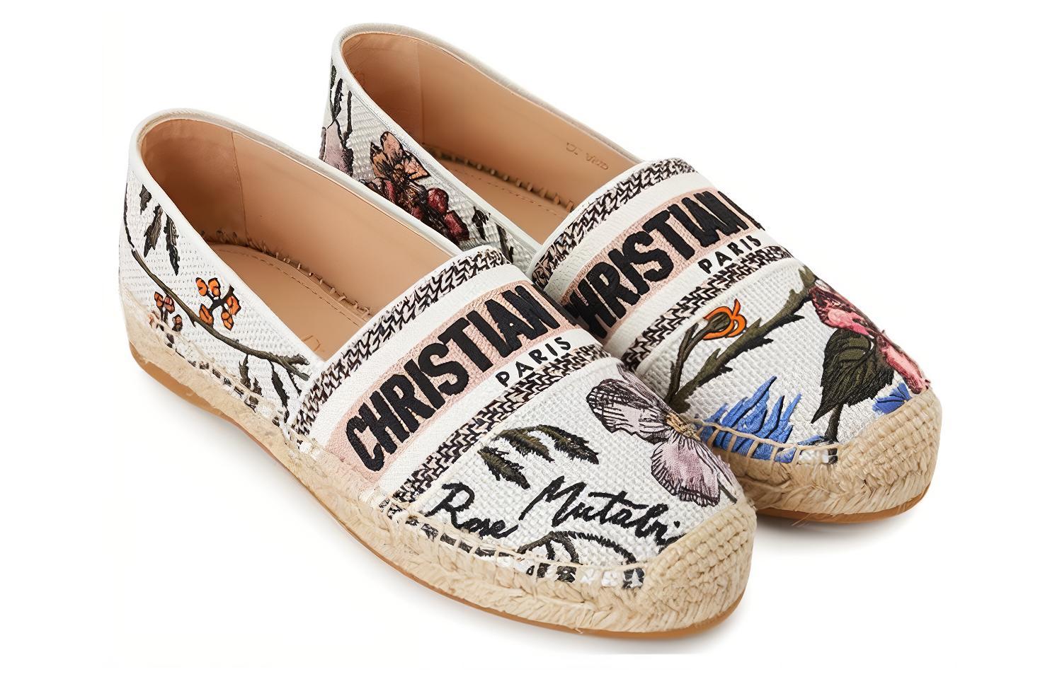 Эспадрильи женские DIOR Granville белые с цветочным принтом, 35 EU