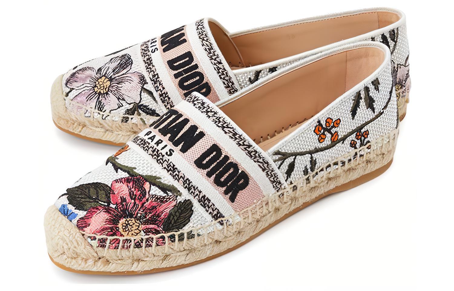 Эспадрильи женские DIOR Granville белые с цветочным принтом, 35 EU