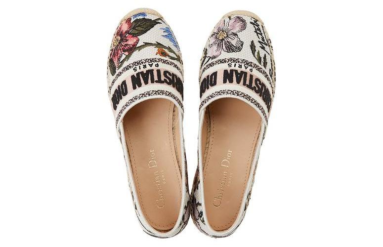 Эспадрильи женские DIOR Granville белые с цветочным принтом, 35 EU