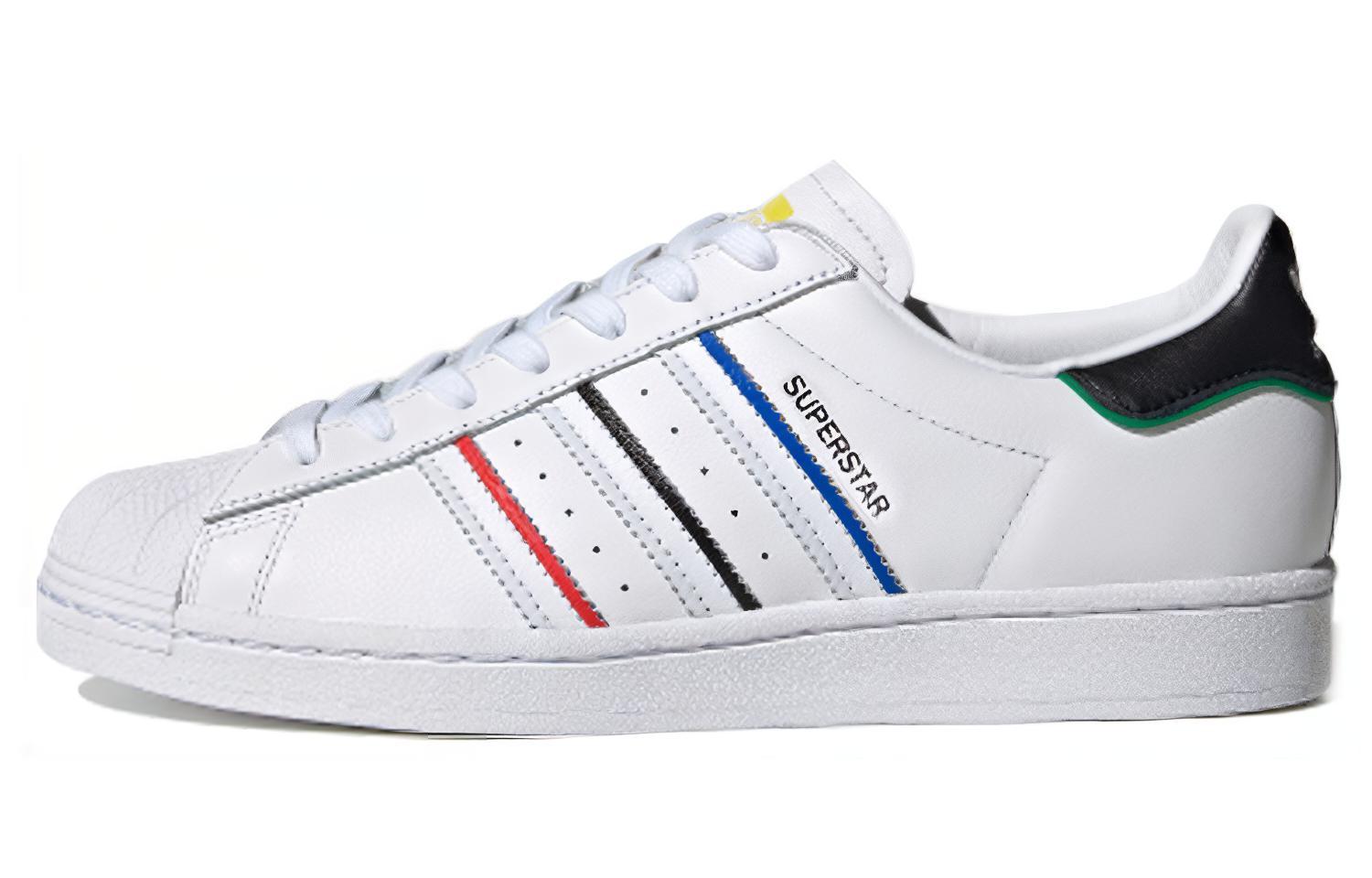 Кеды унисекс Adidas Superstar Olympics 2020 белые-голубые, 42 2/3 EU