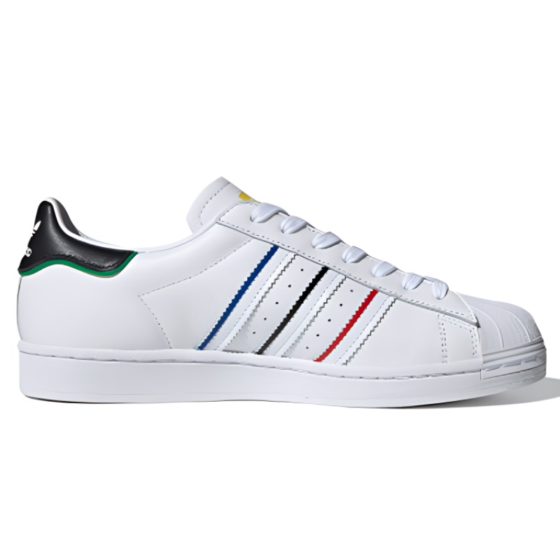 Кеды унисекс Adidas Superstar Olympics 2020 белые-голубые, 42 2/3 EU