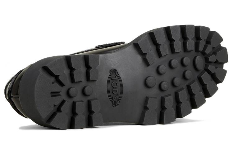 Лоферы мужские TOD'S Timeless Logo Plaque черные-золотые, 43 EU