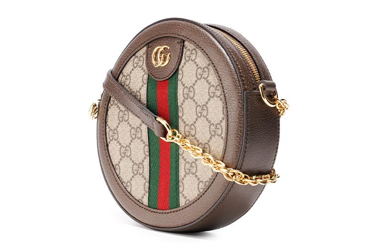 Сумка женская GUCCI Ophidia Round Bag, beige-brown