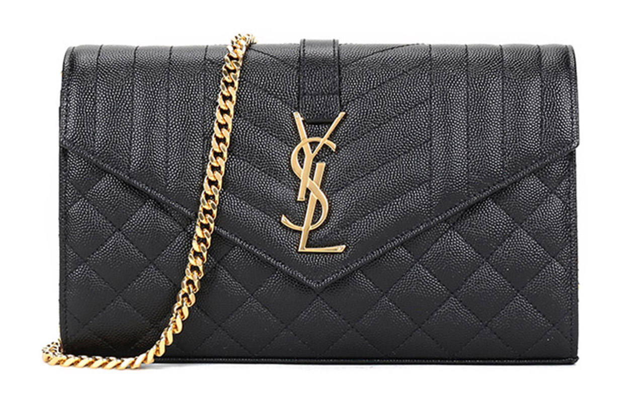Плечевая сумка женская SAINT LAURENT Monogram Chain Wallet черная