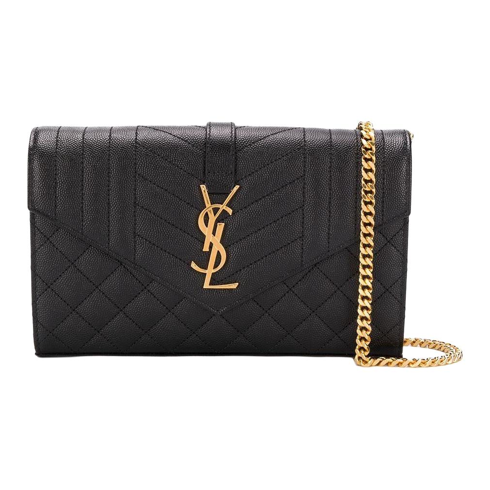 Плечевая сумка женская SAINT LAURENT Monogram Chain Wallet черная
