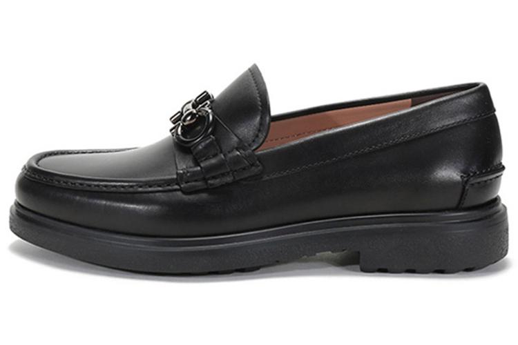 Лоферы мужские Salvatore FERRAGAMO Gancini Ornament черные-серые, 40.5 EU