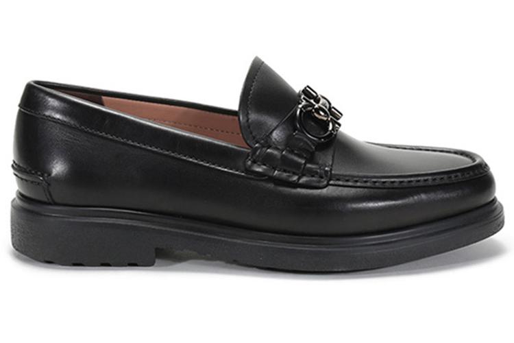 Лоферы мужские Salvatore FERRAGAMO Gancini Ornament черные-серые, 40.5 EU