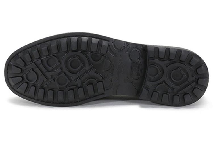 Лоферы мужские Salvatore FERRAGAMO Gancini Ornament черные-серые, 40.5 EU