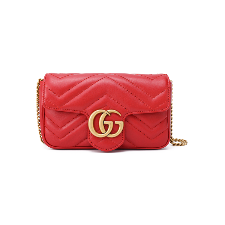 Сумка женская GUCCI GG Marmont Super Mini Shoulder Bag, pink-gold
