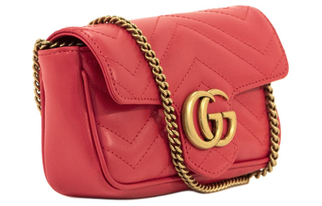 Сумка женская GUCCI GG Marmont Super Mini Shoulder Bag, pink-gold
