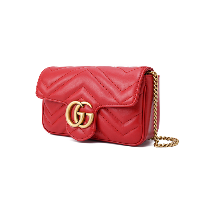 Сумка женская GUCCI GG Marmont Super Mini Shoulder Bag, pink-gold