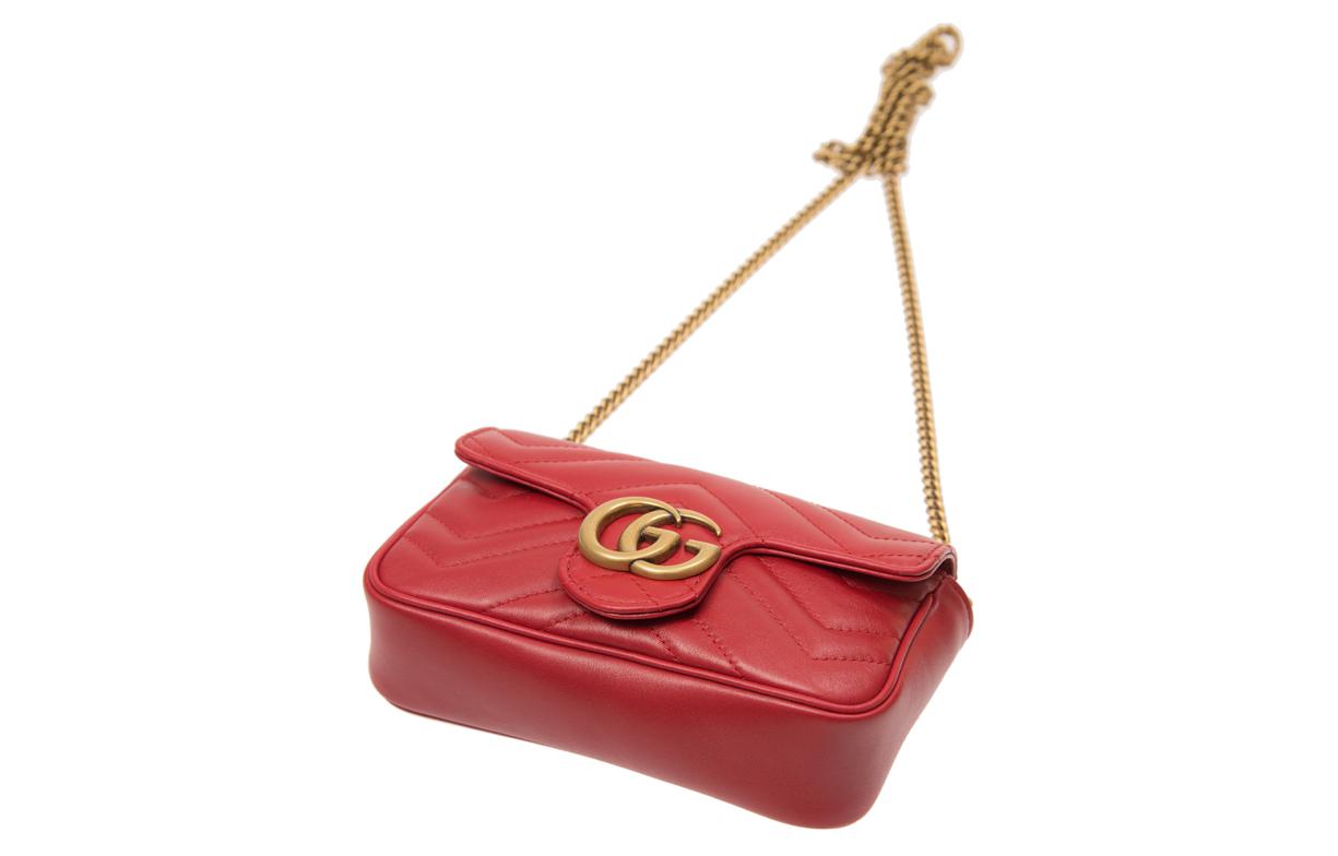 Сумка женская GUCCI GG Marmont Super Mini Shoulder Bag, pink-gold