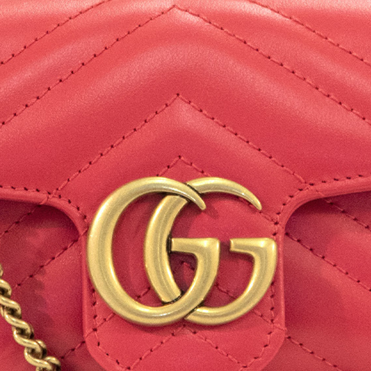 Сумка женская GUCCI GG Marmont Super Mini Shoulder Bag, pink-gold