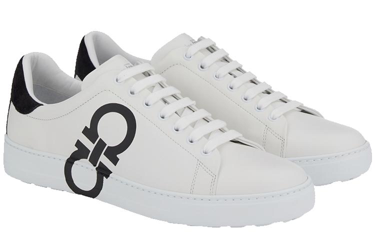 Кроссовки мужские FERRAGAMO Gancini белые, 39 EU