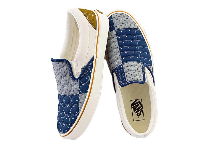 Слипоны унисекс Vans Classic Slip On Quilted Bandana, blue-beige