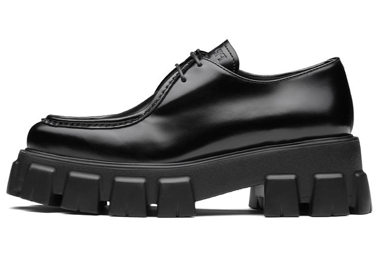 Полуботинки женские PRADA Monolith 55mm черные, 38 EU