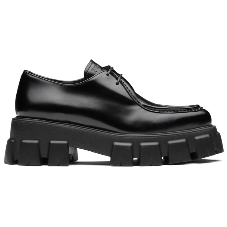 Полуботинки женские PRADA Monolith 55mm черные, 38 EU