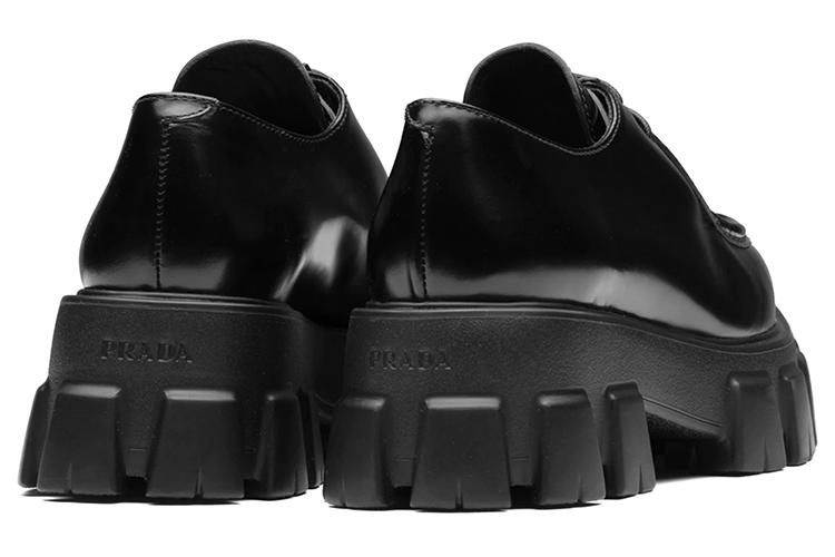Полуботинки женские PRADA Monolith 55mm черные, 38 EU