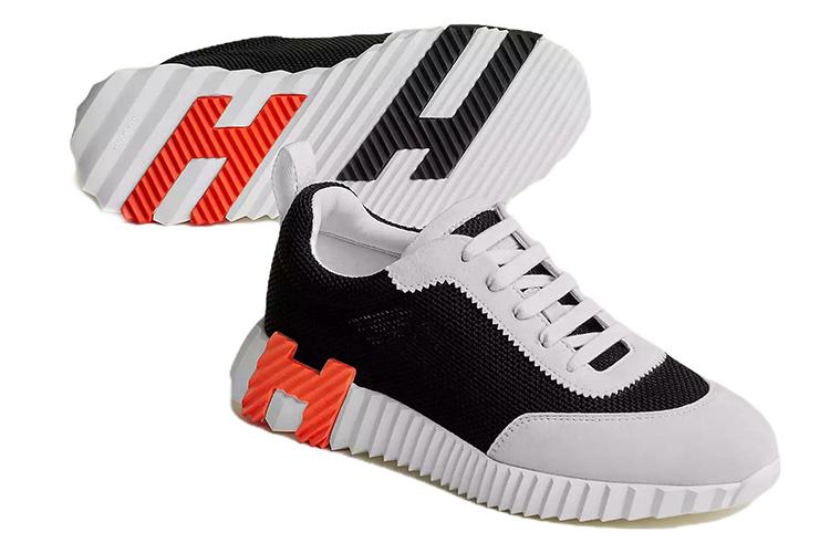 Кроссовки женские HERMES Bouncing черно-белые, 35 EU