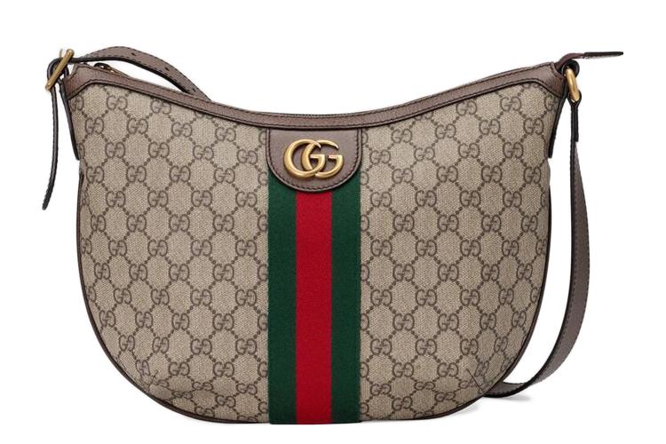Сумка женская GUCCI Ophidia Canvas Dumpling Bag через плечо, beige-brown