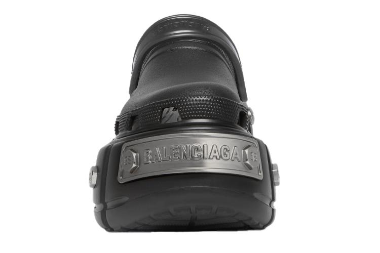 Шлепанцы женские Balenciaga Hardcrocs Slide Nero Silver, 35 EU