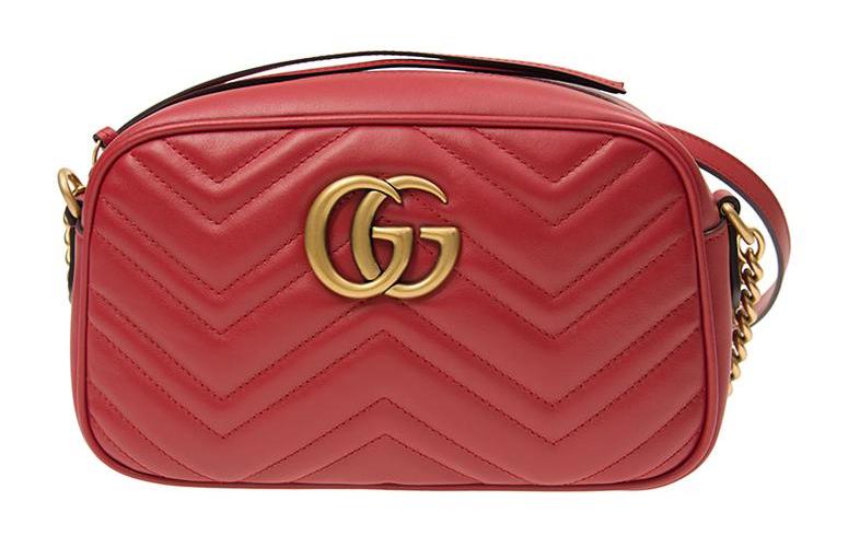 Комплект сумок женский GUCCI GG Marmont Quilting Leather Camera Bag красная