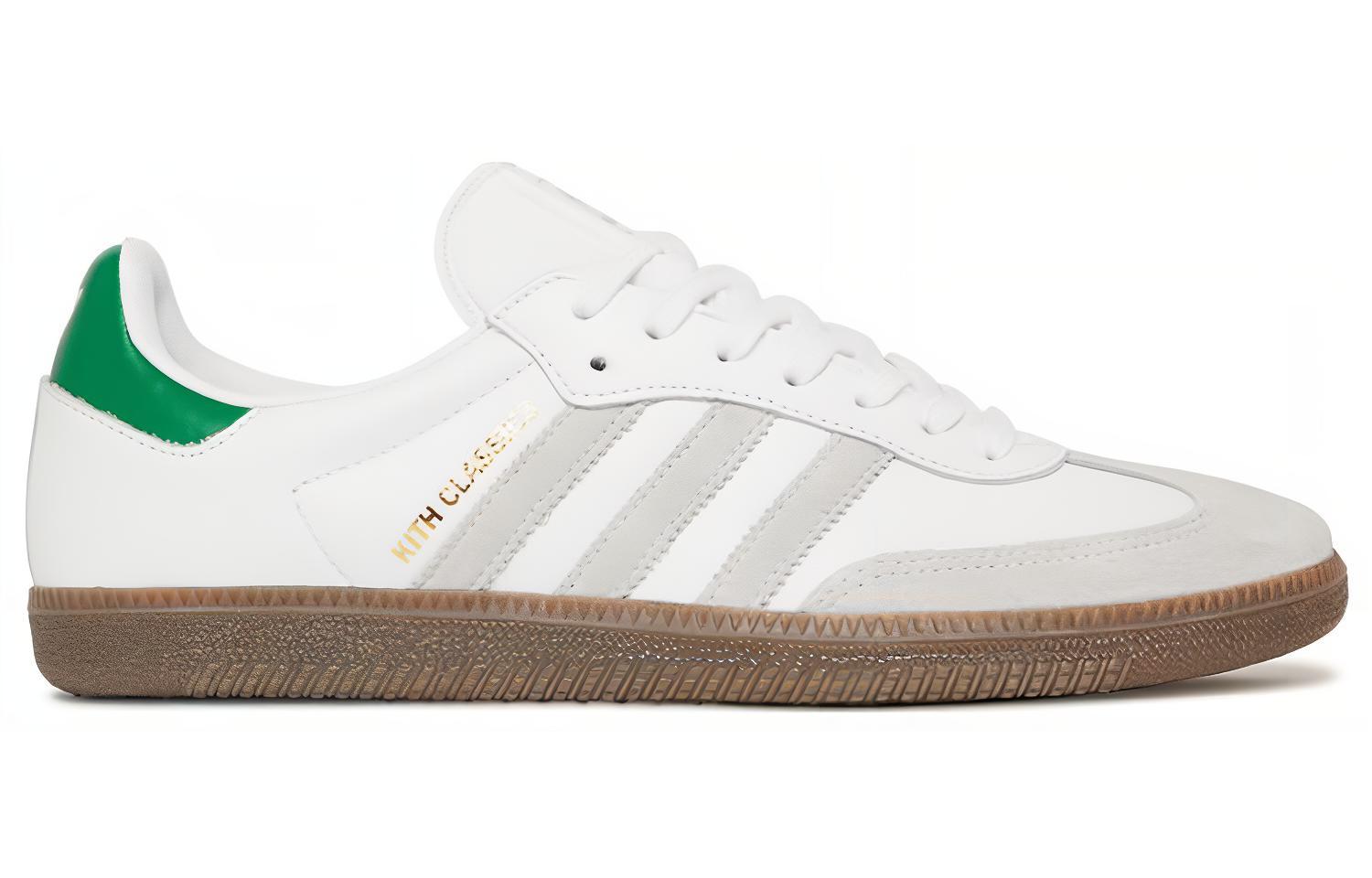 Кроссовки унисекс Adidas Samba OG белые, зеленые, 38 EU