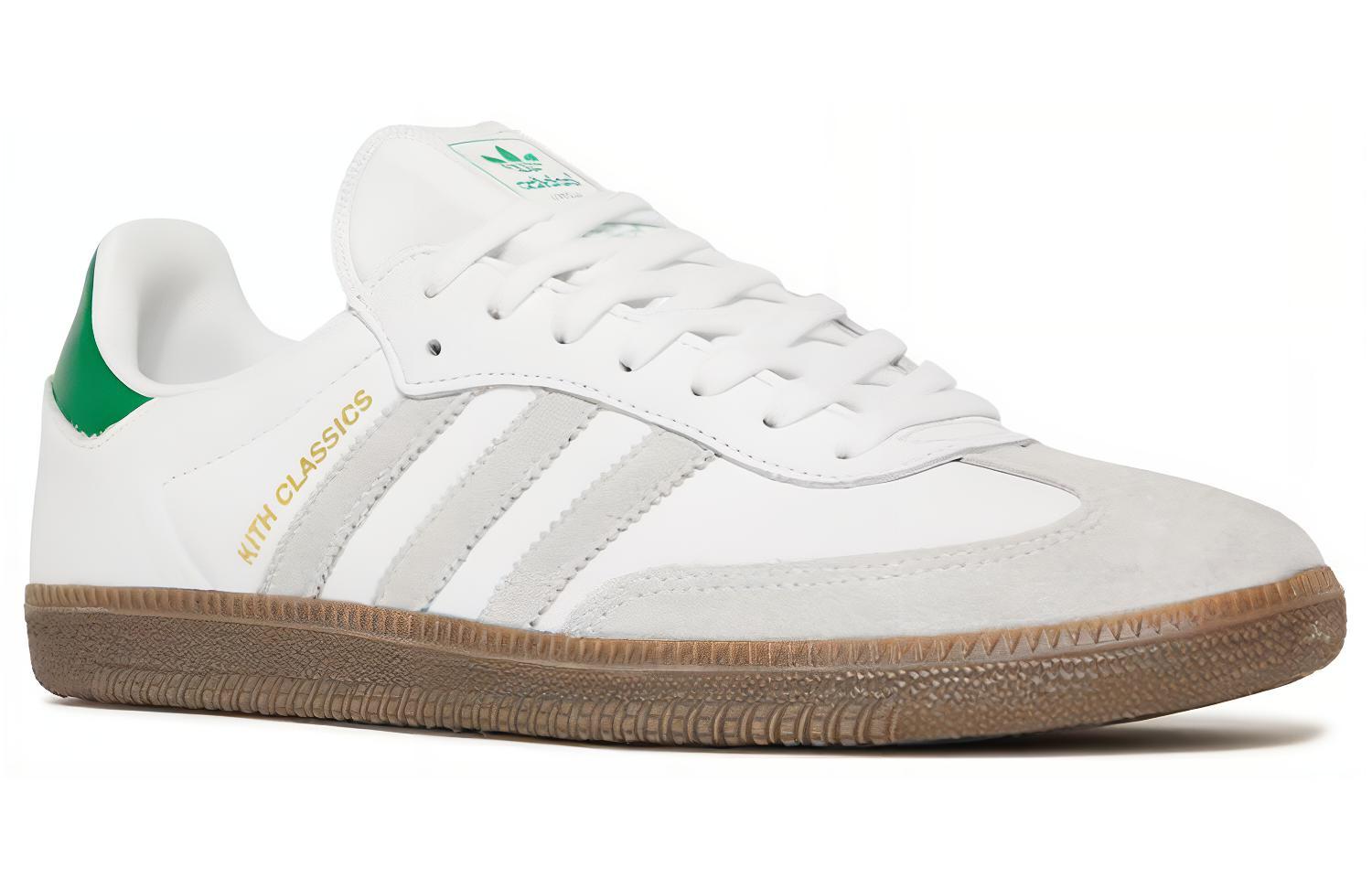 Кроссовки унисекс Adidas Samba OG белые, зеленые, 38 EU