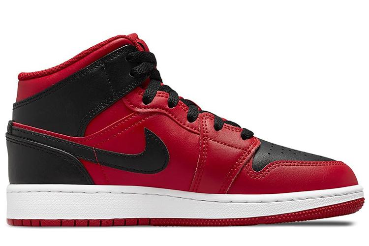 Кроссовки мужские Air Jordan 1 Mid Reverse Bred, красные-черные, 40.5 EU