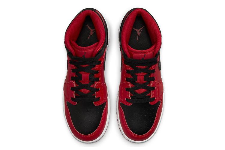 Кроссовки мужские Air Jordan 1 Mid Reverse Bred, красные-черные, 40.5 EU