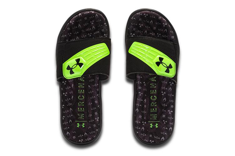Шлепанцы мужские Under Armour Mercenary Xii Slipper черные/зеленые, 40 EU