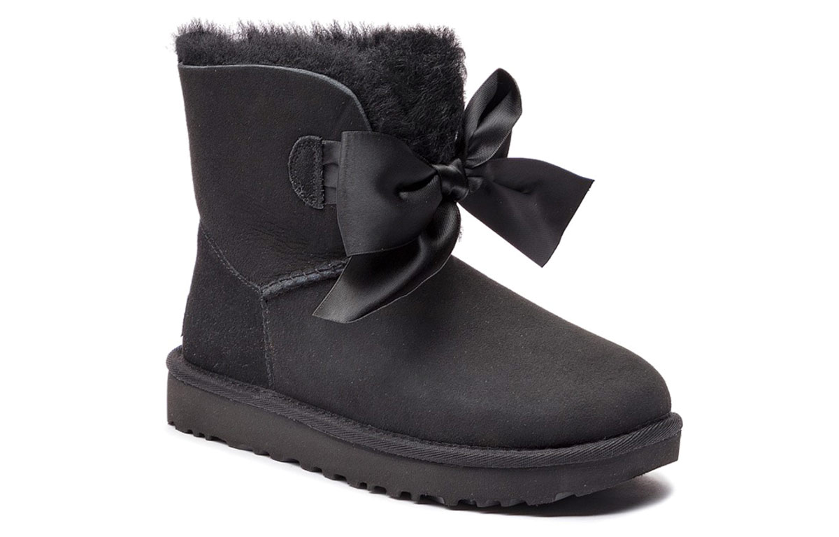 Снежные ботинки женские UGG Gita Bow Mini черные, 36 EU