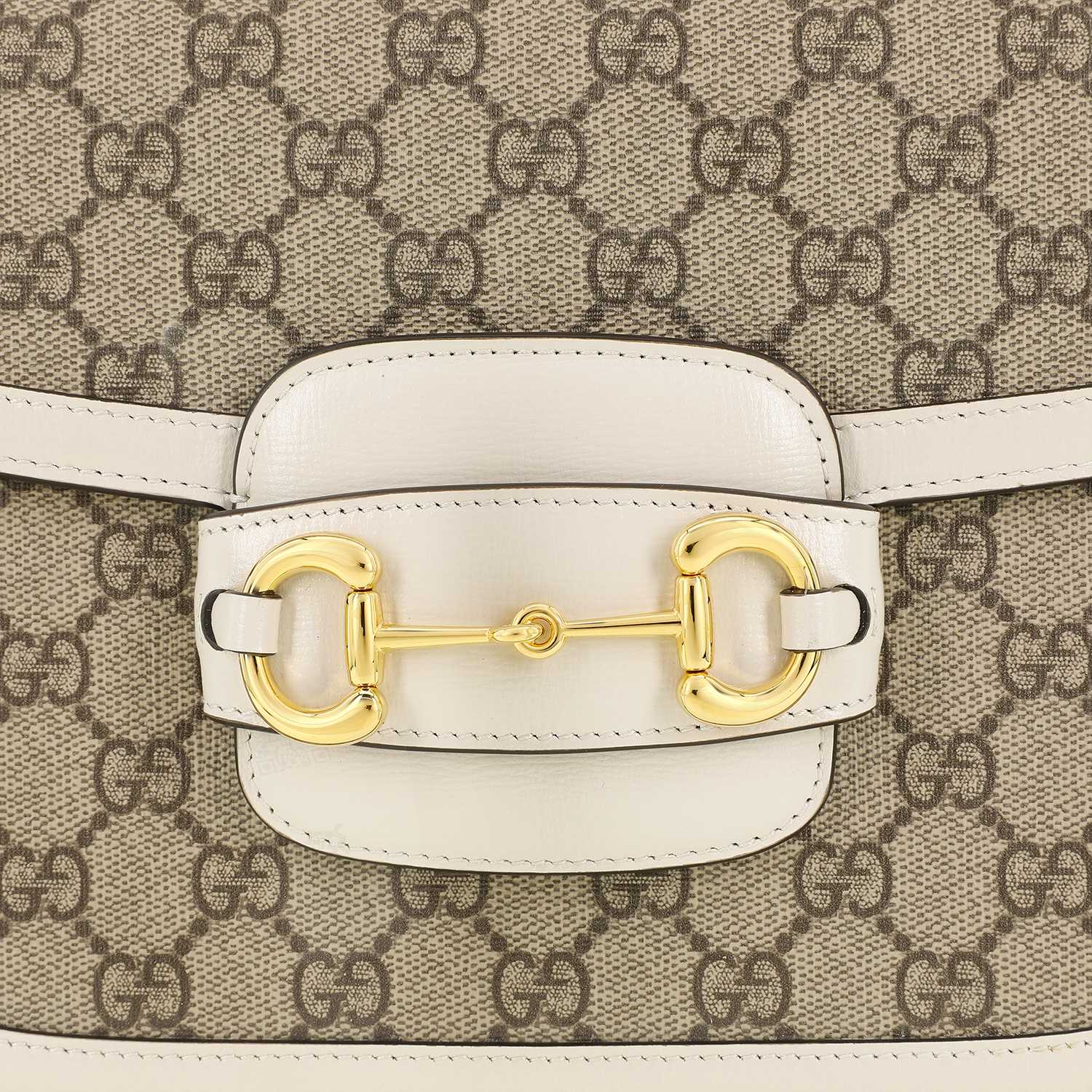 Сумка женская GUCCI Horsebit 1955 черно-белая