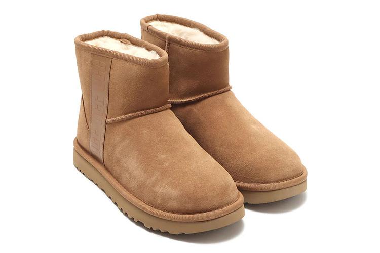 Снеговые сапоги женские UGG Logo, tan-brown, 37 EU