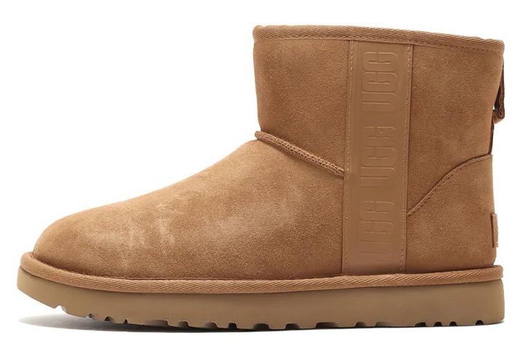 Снеговые сапоги женские UGG Logo, tan-brown, 37 EU