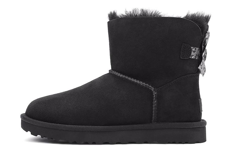 Угги женские UGG Mini Bailey Bow Ii Exotic Boot черные, 36 EU