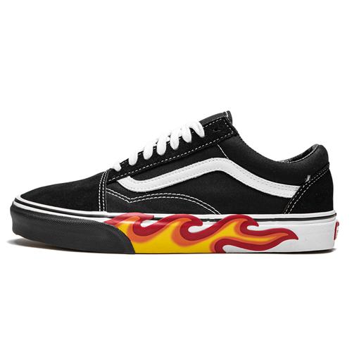 Кроссовки унисекс Vans Old Skool Flame Cut Out черные-желтые, 35 EU
